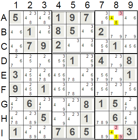 Hidden Pairs In Column