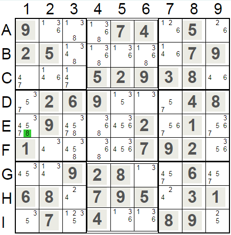 Hidden Singles In Column