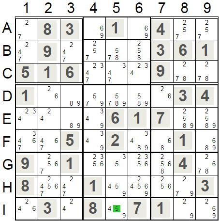 Hidden Singles In Row