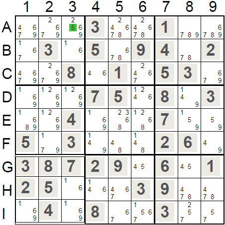 Hidden Singles In Squares