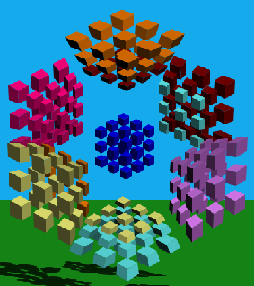 Nine Faces Flat Rubik Puzzle example